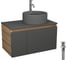 Комплект Bauedge тумба Bau Dream Blackwood графит 80, раковина круглая BAU Element D41, темно-серая, смеситель Hotel Dream, нерж сталь, выпуск клик-клак хром BD2888 1