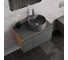 Комплект Bauedge тумба Bau Dream Blackwood графит 80, раковина круглая BAU Element D41, темно-серая, смеситель Hotel Dream, нерж сталь, выпуск клик-клак хром BD2888 8