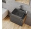 Комплект Bauedge тумба подвесная Bau Dream Blackwood графит 60, 1 ящик, раковина прямоугольная BAU Hotel 48х37, темно-серая матовая, смеситель Hotel Stil, нерж. сталь, выпуск клик-клак, черный BD3133 8