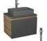 Комплект Bauedge тумба подвесная Bau Dream Blackwood графит 60, 1 ящик, раковина прямоугольная BAU Hotel 48х37, темно-серая матовая, смеситель Hotel Stil, нерж. сталь, выпуск клик-клак, белый BD3135 1