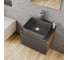 Комплект Bauedge тумба подвесная Bau Dream Blackwood графит 60, 1 ящик, раковина прямоугольная BAU Hotel 48х37, темно-серая матовая, смеситель Hotel Stil, нерж. сталь, выпуск клик-клак, белый BD3135 8