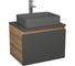 Комплект Bauedge тумба подвесная Bau Dream Blackwood графит 60, 1 ящик, раковина прямоугольная BAU Hotel 48х37, темно-серая матовая, смеситель Hotel Stil, нерж. сталь BD3128 1