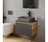 Комплект Bauedge тумба подвесная Bau Dream Blackwood графит 60, 1 ящик, раковина прямоугольная BAU Hotel 48х37, темно-серая матовая, смеситель Hotel Stil, черный матовый BD3129 7