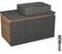 Комплект Bauedge тумба подвесная под раковину Bau Dream Blackwood графит 80, 1 ящик, дверца слева, раковина прямоугольная BAU Hotel 48х37, темно-серая матовая, выпуск клик-клак, белый BD3140 1