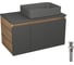Комплект Bauedge тумба подвесная под раковину Bau Dream Blackwood графит 80, 1 ящик, дверца слева, раковина прямоугольная BAU Hotel 48х37, темно-серая матовая, выпуск клик-клак, хром BD3142 1