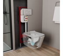 Рамная инсталляция для подвесного унитаза Bauedge BAU NEO 45 кнопка смыва BAU Soul, белая NEO45700-Q00014