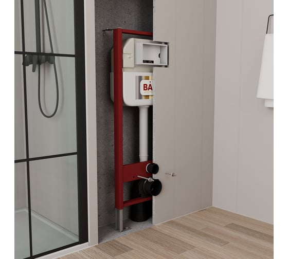 Рамная инсталляция для подвесного унитаза Bauedge BAU NEO 45 кнопка смыва BAU Dream, хром NEO45700-Q00004