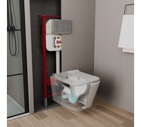 Рамная инсталляция для подвесного унитаза Bauedge BAU NEO 45 кнопка смыва BAU Stil, хром NEO45700-Q00002