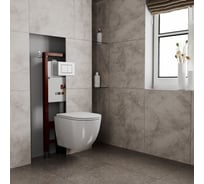 Комплект Bauedge BAU 6 в 1: инсталляция BAU PRO, унитаз подвесной безободковый, со смывом торнадо Grossman Hurricane 3, сиденье дюропласт микролифт, клавиша BAU Stil, белый глянец Q111300-GR-4455SQ-Q00001