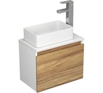 Комплект для ванной Bauedge Bau Dream тумба Bau Dream Blackwood 50, раковина BAU Mini 38х24, смеситель для раковины Potato Hotel, хром BD1264