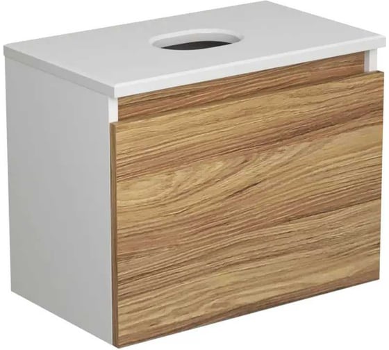 Комплект для ванной Bauedge Bau Dream тумба Bau Dream Blackwood 50, раковина BAU Mini 38х24, смеситель для раковины Potato Hotel, выпуск клик-клак, белый BD1268