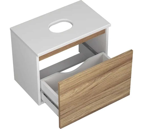 Комплект для ванной Bauedge Bau Dream тумба Bau Dream Blackwood 50, раковина BAU Mini 38х24, смеситель для раковины Potato Hotel, выпуск клик-клак, белый BD1268