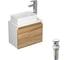 Комплект для ванной Bauedge Bau Dream тумба Bau Dream Blackwood 50, раковина BAU Mini 38х24, смеситель для раковины Potato Hotel, выпуск клик-клак, белый BD1268 1