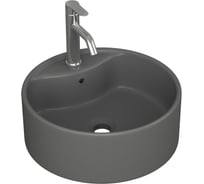 Раковина накладная со смесителем Bauedge ( BAU Element D41, темно-серый матовый + смеситель Dream, нержавеющая сталь) YBD2568