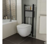 Сет 5 (инсталляция + кнопка смыва хром + унитаз подвесной + сиденье дюропласт) GreenStone Викент белый 4 в 1 GRS-SET-05