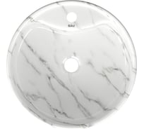 Раковина накладная Bauedge BAU Element D41, с отверстием под смеситель, мрамор + выпуск клик-клак, черный YBD2587