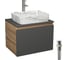 Комплект Bauedge тумба Bau Dream Blackwood графит 60, 1 ящик, раковина прямоугольная BAU Hotel 48х37, мрамор, смеситель Hotel Stil, нерж. сталь, выпуск клик клак BD3115 1