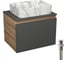 Комплект Bauedge тумба Bau Dream Blackwood графит 60, 1 ящик, раковина прямоугольная BAU Cerama 48х37, мрамор, выпуск клик клак белый BD3084 1