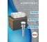 Комплект Bauedge тумба Bau Dream Blackwood графит 60, 1 ящик, раковина прямоугольная BAU Cerama 48х37, мрамор, выпуск клик клак белый BD3084 2