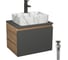 Комплект Bauedge тумба Bau Dream Blackwood графит 60, 1 ящик, раковина прямоугольная BAU Cerama 48х37, мрамор, смеситель Hotel Black, черный матовый, выпуск BD3089 1