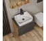 Комплект Bauedge тумба Bau Dream Blackwood графит 60, 1 ящик, раковина прямоугольная BAU Cerama 48х37, мрамор, смеситель Hotel Black, черный матовый, выпуск BD3089 6