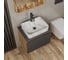Комплект Bauedge тумба Bau Dream Blackwood графит 60, 1 ящик, раковина прямоугольная BAU Cerama 48х37, мрамор, смеситель Hotel Dream, черный выпуск клик клак BD3092 6