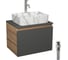 Комплект Bauedge тумба Bau Dream Blackwood графит 60, 1 ящик, раковина прямоугольная BAU Cerama 48х37, мрамор, смеситель Hotel Dream, нерж сталь, выпуск клик клак BD3091 1