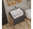 Комплект Bauedge тумба Bau Dream Blackwood графит 60, 1 ящик, раковина прямоугольная BAU Cerama 48х37, мрамор, смеситель Hotel Dream, нерж сталь, выпуск клик клак BD3091 6