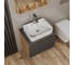 Комплект Bauedge тумба Bau Dream Blackwood графит 60, 1 ящик, раковина прямоугольная BAU Cerama 48х37, мрамор, смеситель Hotel Stil, нерж сталь, выпуск клик клак BD3087 8