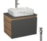 Комплект Bauedge тумба Bau Dream Blackwood графит 60, 1 ящик, раковина прямоугольная BAU Hotel 48х37, мрамор, смеситель Hotel Stil, нерж. сталь, выпуск клик клак BD3114 1
