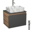 Комплект Bauedge тумба Bau Dream Blackwood графит 60, 1 ящик, раковина прямоугольная BAU Cerama 48х37, мрамор, смеситель Hotel Dream, нерж сталь, выпуск клик клак BD3090 1