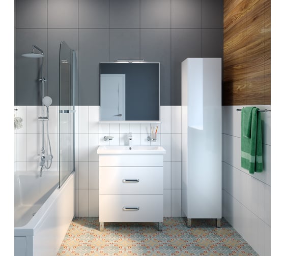 Напольная тумба с умывальником IDDIS New Custo 70 см, белая NCU70W0i95K