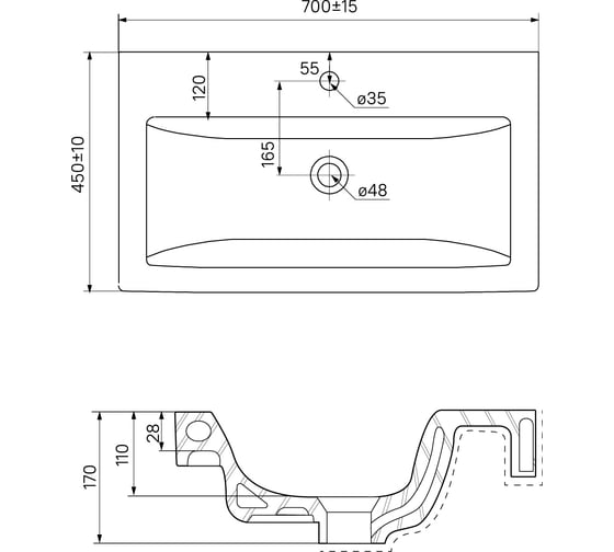 Напольная тумба с умывальником IDDIS New Custo 70 см, белая NCU70W0i95K