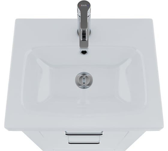 Напольная тумба с умывальником IDDIS New Sena 50 см, белая/под дерево NSE50W1i95K
