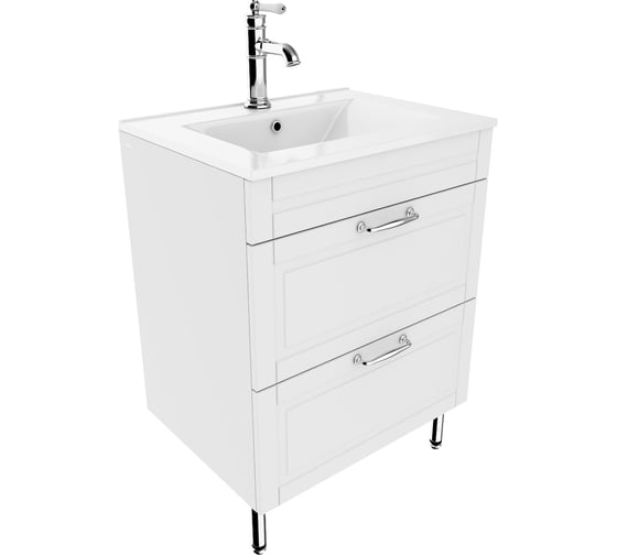 Напольная тумба с умывальником IDDIS Oxford 60 см, белая OXF60W0i95K 1
