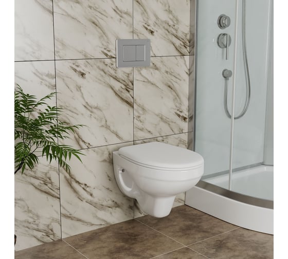 Комплект BAU 6 в 1 Bauedge: инсталляция BAU PRO, унитаз подвесной Rio Luxe 52х35 сиденье микролифт, клавиша Stil Gun Grey, темно-серый металлик Q111300-30745-Q00017