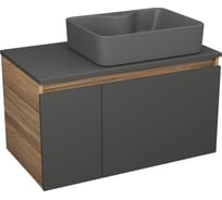 Комплект Bauedge: тумба Bau Dream Blackwood графит 80, раковина BAU Cerama 48х37 темно-серая BD2891