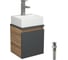 Тумба Bauedge Bau Dream Blackwood 35 с ящиком, графит, раковина BAU Cerama Mini 33x28, белая, смеситель Hotel Still нерж. сталь, выпуск клик клак белый SD4418 1