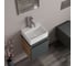 Тумба Bauedge Bau Dream Blackwood 35 с ящиком, графит, раковина BAU Cerama Mini 33x28, белая, смеситель Hotel Dream нерж. сталь, выпуск клик клак белый SD4421 5
