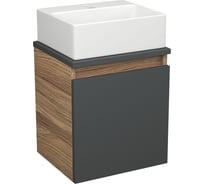 Тумба Bauedge Bau Dream Blackwood 35 с ящиком, графит, раковина BAU Cerama Mini 33x28, белая SD4409