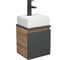 Тумба Bauedge Bau Dream Blackwood 35 с ящиком, графит, раковина BAU Cerama Mini 33x28, белая, смеситель Hotel Black черный SD4411 1