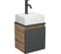 Тумба Bauedge Bau Dream Blackwood 35 с ящиком, графит, раковина BAU Cerama Mini 33x28, белая, смеситель Hotel Dream Black черный SD4413 1
