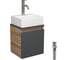 Тумба Bauedge Bau Dream Blackwood 35 с ящиком, графит, раковина BAU Cerama Mini 33x28, белая, смеситель Hotel Dream нерж. сталь, выпуск клик клак хром SD4420 1