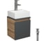 Тумба Bauedge Bau Dream Blackwood 35 с ящиком, графит, раковина BAU Cerama Mini 33x28, белая, смеситель Hotel Still нерж. сталь, выпуск клик клак хром SD4417 1