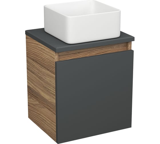 Тумба Bauedge Bau Dream Blackwood 35 с ящиком, графит, раковина BAU Mini 24x24, SD4001 1