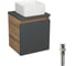 Тумба Bauedge Bau Dream Blackwood 35 с ящиком, графит, раковина BAU Mini 24x24, выпуск клик клак белый SD4003 1