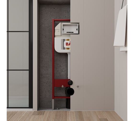Комплект Bauedge BAU 6 в 1: рамная инсталляция BAU NEO 45 для подвесного унитаза, унитаз подвесной Rio Luxe 52х35, сиденье микролифтфт, кнопка смыва из стекла NEO45700-30745-Q00010