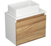 Комплект для ванной Bauedge 4 предмета (Тумба Bau Dream Blackwood 50, раковина BAU Mini 38х24, смеситель для раковины высокий Hotel Still, нержавеющая сталь BD1538