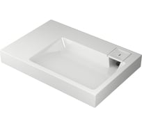 Комплект Bauedge BAU 4 в 1: раковина над стиральной машиной BAU Hotel Pro 80х55, литьевой мрамор, кронштейны, сифон и смеситель Dream Black, черный XMY0017