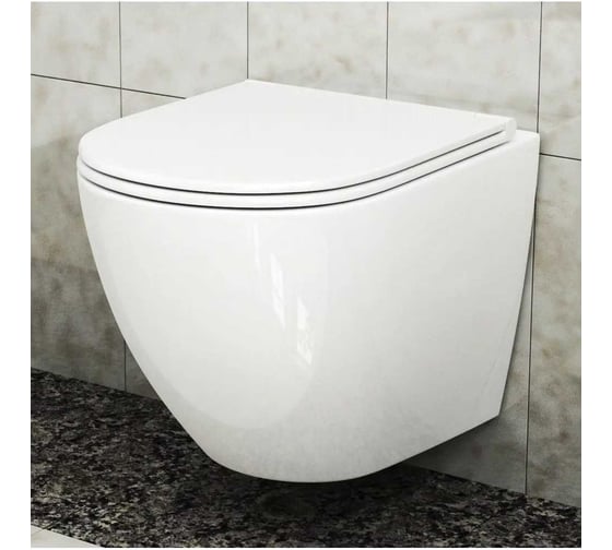 Комплект Bauedge BAU 6 в 1: инсталляция Delice с клавишей Nimb, унитаз безободковый BAU Dream, сиденье быстросъемное дюропласт микролифт, крепления, шумоизоляция BL0001-DLR_000002